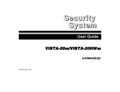 Security System User Guide 9,67$6(9,67$+: 6( ®