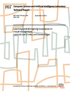 Computer Science and Artificial Intelligence Laboratory Technical Report MIT-CSAIL-TR[removed]CBCL-302  September 10, 2011