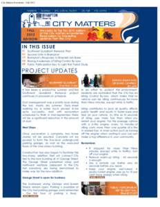 City Matters Newsletter - Fall 2012