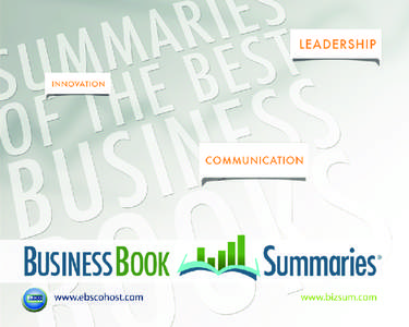 Business Book Summaries® (BBS) provides readers with the key concepts of the best business books. Offering rapid access to high interest titles, BBS enables executives to quickly and easily keep abreast of the latest b