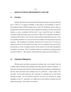 -253.  SINGLE STATION FLOOD FREQUENCY ANALYSIS 3.1