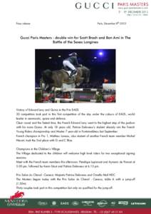Press release  Paris, December 8th 2013 Gucci Paris Masters : double win for Scott Brash and Bon Ami in The Battle of the Sexes Longines