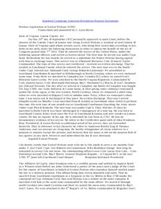 Southern Campaign American Revolution Pension Statements Pension Application of Ezekiel Perkins: S5905 Transcribed and annotated by C. Leon Harris State of Virginia Louisa County Sct. On this 10 th day of September 1832 