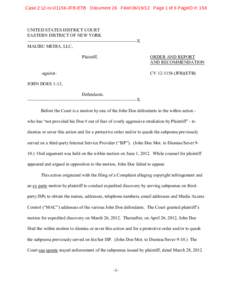 Case 2:12-cvJFB-ETB Document 26 FiledPage 1 of 6 PageID #: 158  UNITED STATES DISTRICT COURT EASTERN DISTRICT OF NEW YORK -------------------------------------------------------------------------X MALIBU