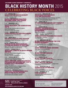 SOUTHERN ILLINOIS UNIVERSITY CARBONDALE  BLACK HISTORY MONTH 2015 CELEBRATING BLACK VOICES  Gates · bell