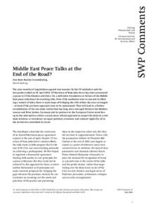Middle East Peace Talks at the End of the Road? One-State Reality Consolidating