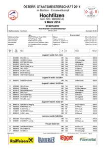 ÖSTERR. STAATSMEISTERSCHAFT 2014 im Biathlon - Einzelwettkampf Hochfilzen Gen. NR.: 6BI006(vo)