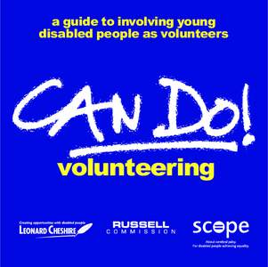 a guide to involving young disabled people as volunteers volunteering  2