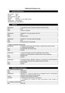 CURRICULUM VITAE Balahur Doina  1. DONNÉES PERSONNELLES Nom de famille: Balahur Prénoms: Doina