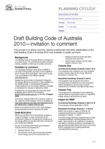 PLANNING  circular BUILDING SYSTEM Building regulation advisory note