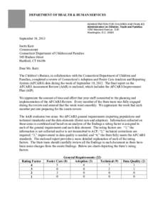 DEPARTMENT OF HEALTH & HUMAN SERVICES ADMINISTRATION FOR CHILDREN AND FAMILIES Administration on Children, Youth and Families 1250 Maryland Avenue, S.W. Washington, D.C[removed]