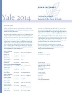 commencement  Yale 2014 Academic Apparel Faculty Order Form & Guide