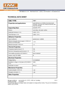 TECHNICAL DATA SHEET CMC TYPE[removed]Properties and applications