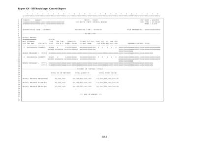 Report G8 - ISI Batch Input Control Report