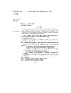 110 STAT[removed]PUBLIC LAW 104–106—FEB. 10, 1996 Feb. 10, 1996 [S. 1124]