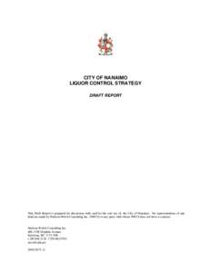 City of Nanaimo Liquor Control Strategy - Draft Report