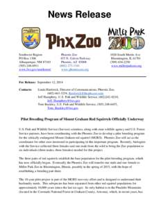 News Release  Southwest Region PO Box 1306 Albuquerque, NM[removed]6911