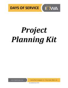 DAYS OF SERVICE  Project Planning Kit  Last updated January 2014