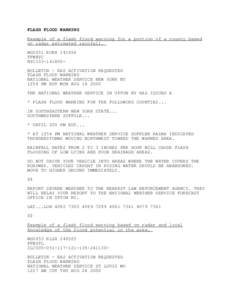 Flood control / Flash flood warning / Flood warning / National Weather Service / Thunderstorm / Flash flood / Urban and small stream flood advisory / Flood alert / Meteorology / Atmospheric sciences / Weather