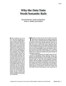 Why the Data Train Needs Semantic Rails