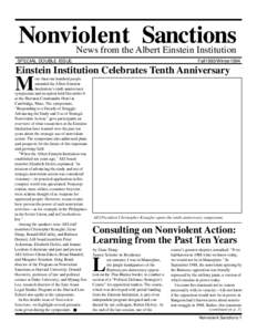 Nonviolent Sanctions News from the Albert Einstein Institution SPECIAL DOUBLE ISSUE  Fall1993/Winter1994
