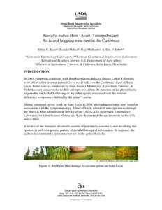 United States Department of Agriculture Research, Education, and Economics Agricultural Research Service Raoiella indica Hirst (Acari: Tenuipalpidae): An island-hopping mite pest in the Caribbean