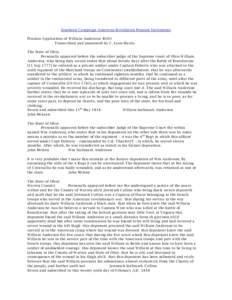 Southern Campaign American Revolution Pension Statements Pension Application of William Anderson: R203 Transcribed and annotated by C. Leon Harris The State of Ohio, Personally appeared before the subscriber judge of the