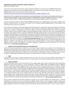 AMERICAN IDOL SEASON XV AUDITIONS: TERMS OF WEBSITE USE EFFECTIVE AS OF MAY 12, 2015 In the event of a discrepancy between these Terms & Conditions of Website Use and the Season XV AMERICAN IDOL® Online Audition Terms &