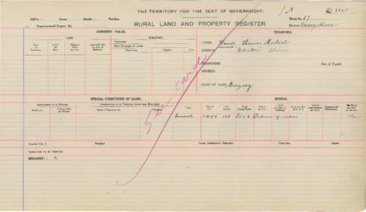 Department of the Interior Property and Tenancy Ledger