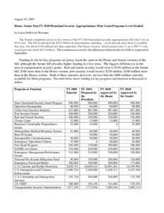 Homeland Security Grant Program / Homeland security / REAL ID Act / Emergency management / 111th United States Congress / Food /  Conservation /  and Energy Act / Homeland Security Appropriations Act / Government / Public safety / United States Department of Homeland Security