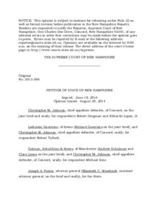 NOTICE: This opinion is subject to motions for rehearing under Rule 22 as well as formal revision before publication in the New Hampshire Reports. Readers are requested to notify the Reporter, Supreme Court of New Hampsh