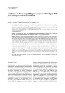 ACTA ORNITHOLOGICA VolNo. 1 Distribution of Azure-winged Magpies Cyanopica cooki in Spain: both local and large-scale factors considered