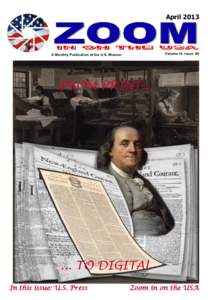April[removed]Volume IX. Issue 95 A Monthly Publication of the U.S. Mission