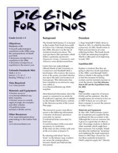 Digging for Dinos Grade Level: 6-8 Background