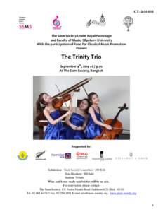 CY[removed]The Siam Society Under Royal Patronage and Faculty of Music, Silpakorn University With the participation of Fund for Classical Music Promotion Present