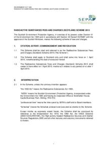 RADIOACTIVE SUBSTANCES ACT 1993 FEES AND CHARGES (SCOTLAND) SCHEME[removed]NO