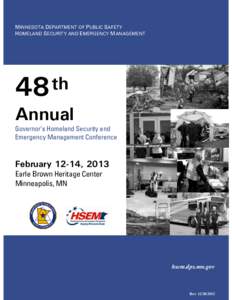 MINNESOTA DEPARTMENT OF PUBLIC SAFETY HOMELAND SECURITY AND EMERGENCY MANAGEMENT th 48 Annual