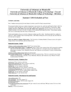 Pricing / Tuition payments / Knowledge / Course credit / University of Arkansas at Monticello / University of Medicine and Health Sciences / Academia / Education / Fee