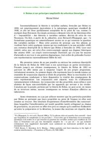 Académie des Sciences morales et politiques - http://www.asmp.fr  4- Bohm et ses principes ampliatifs de sélection théorique