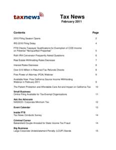 Tax News February 2011 Contents  Page