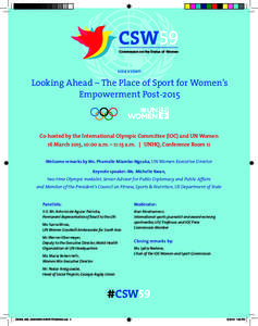 Commission on the Status of Women  side event: Looking Ahead – The Place of Sport for Women’s Empowerment Post-2015