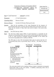 Examination of Estimates of Expenditure[removed]