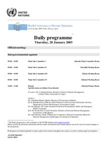 UNITED NATIONS 1  Daily programme