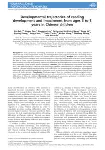 Developmental trajectories of reading development and impairment from ages 3 to 8 years in Chinese children
