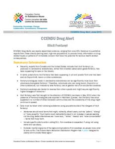 Illicit Fentanyl: CCENDU Drug Alert
