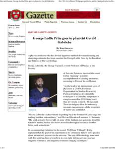 Harvard Gazette: George Led...