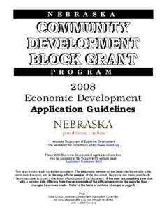 N E B R A S K A  P R O G R A M 2008 Economic Development