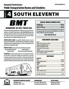 EFFECTIVE JANUARY[removed]Beaumont Transit System ROUTE #