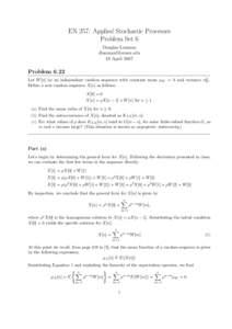 EN 257: Applied Stochastic Processes Problem Set 6 Douglas Lanman [removed] 18 April 2007