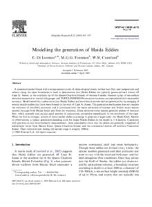 Physical geography / Eddy / Vortices / Alaska Current / Baroclinity / Atmospheric model / Teleconnection / Hecate Strait / Earth / Fluid dynamics / Ocean currents / Meteorology